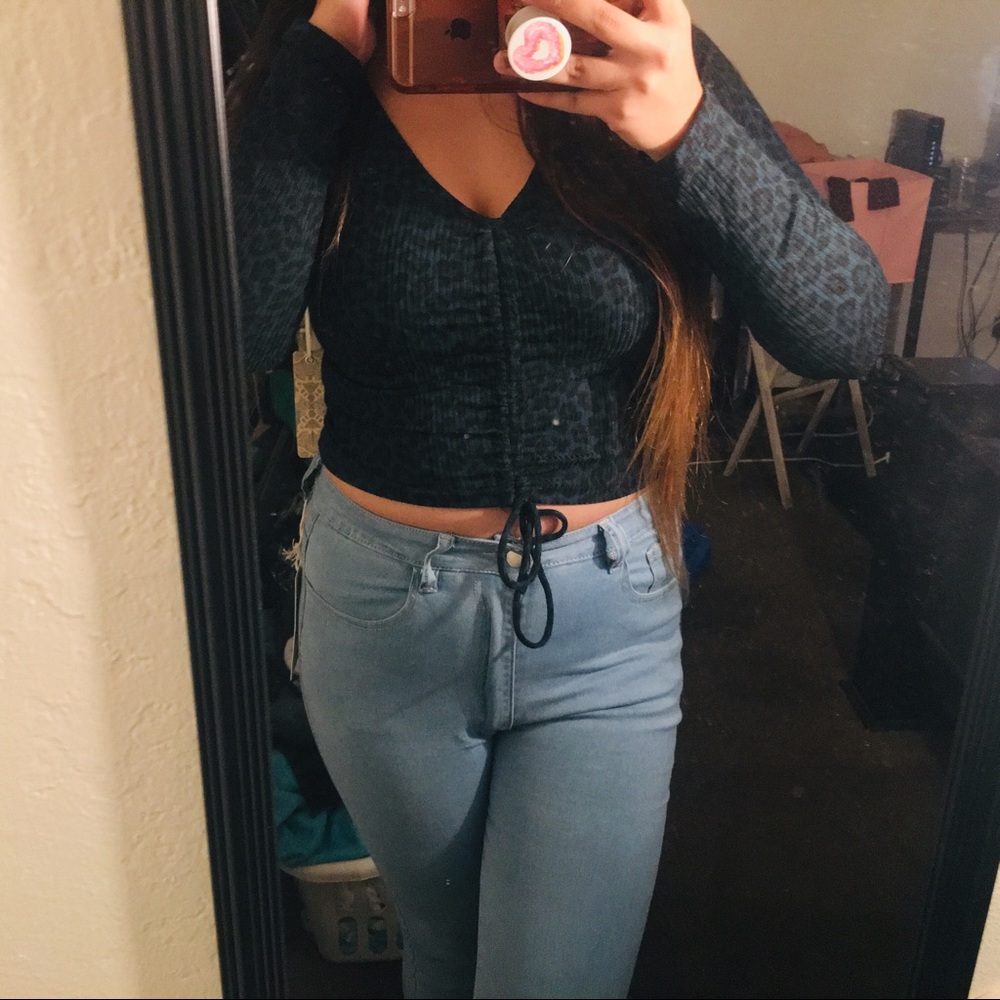 Blue Leopard  Top